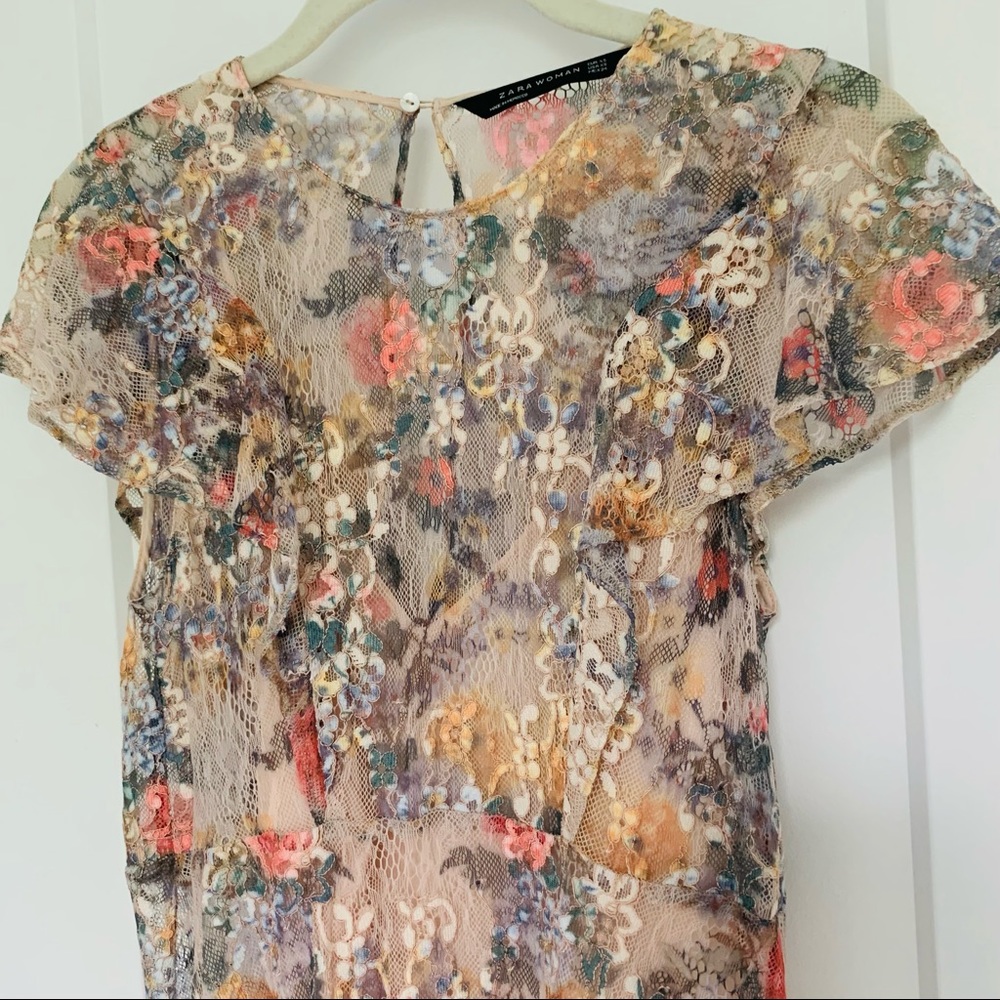 LAST CHANCE 🚀 Zara Floral Lace Dress XS